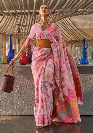 Picture of Sublime Silk Pale Violet Red Saree