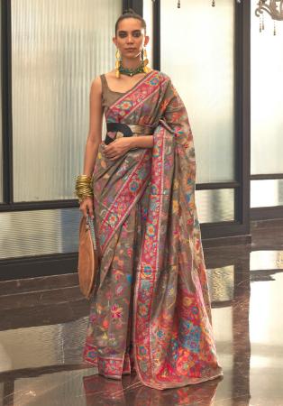 Picture of Marvelous Silk Dim Gray Saree