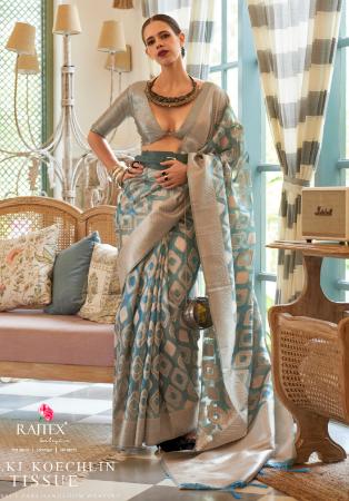 Picture of Shapely Silk Light Slate Grey Saree