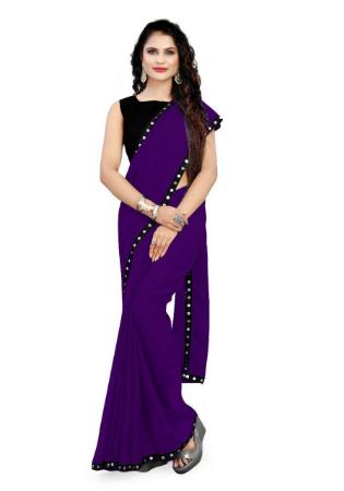 Picture of Grand Georgette Navy Blue Saree