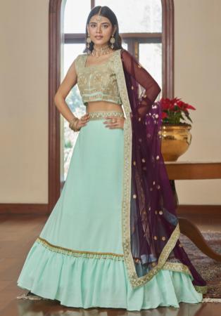 Picture of Taking Silk Dark Sea Green Lehenga Choli