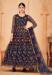 Picture of Well Formed Net Midnight Blue Anarkali Salwar Kameez