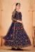 Picture of Well Formed Net Midnight Blue Anarkali Salwar Kameez