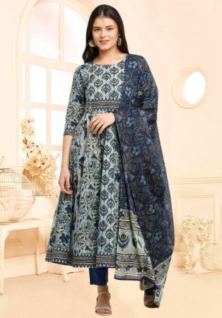 Picture of Pretty Cotton Dim Gray Readymade Salwar Kameez