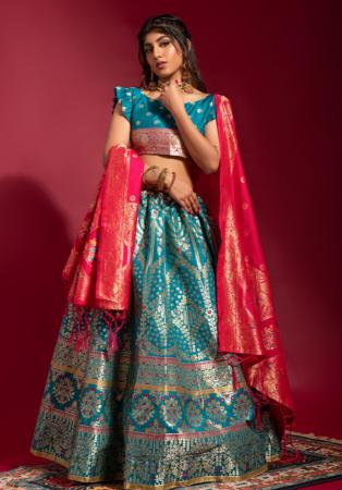 Picture of Classy Silk Teal Lehenga Choli