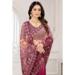 Picture of Statuesque Net Rosy Brown Saree