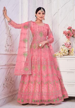 Picture of Excellent Net Light Coral Anarkali Salwar Kameez