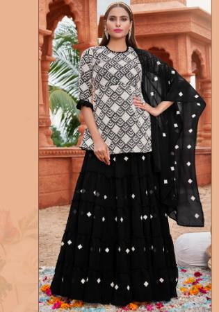 Picture of Enticing Georgette Black Straight Cut Salwar Kameez