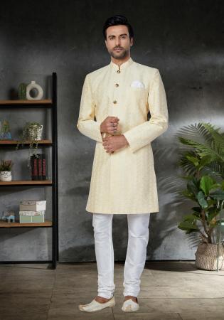 Picture of Well Formed Cotton & Georgette & Silk Off White Kurtas