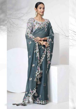 Picture of Taking Organza Slate Grey Saree