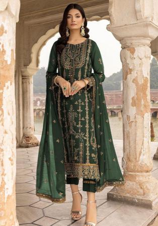 Picture of Georgette Sea Green Straight Cut Salwar Kameez