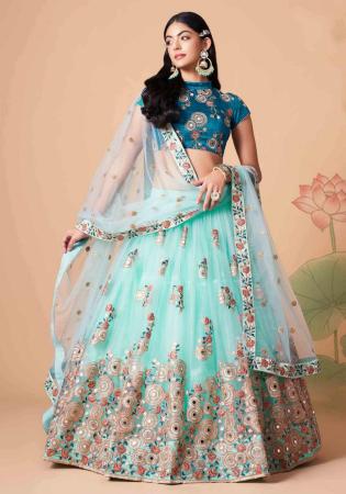 Picture of Splendid Silk Sky Blue Lehenga Choli