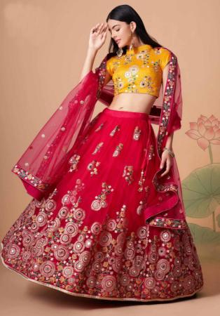 Picture of Grand Silk Crimson Lehenga Choli