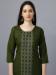 Picture of Lovely Cotton Dark Olive Green Kurtis & Tunic