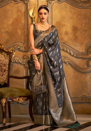 Picture of Resplendent Satin Dim Gray Saree