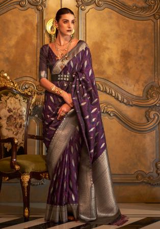 Picture of Classy Satin Saddle Brown Saree