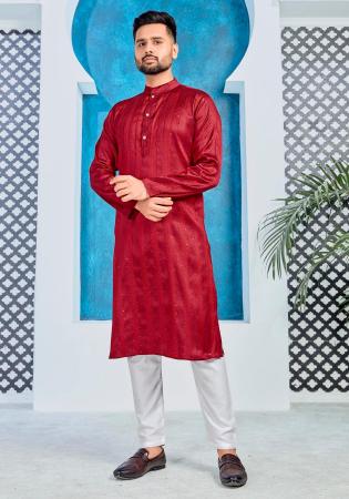 Picture of Beautiful Silk Maroon Kurtas