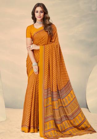 Picture of Nice Crepe & Silk Chocolate Saree