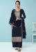 Picture of Georgette Dark Slate Blue Straight Cut Salwar Kameez