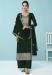 Picture of Georgette Dark Olive Green Straight Cut Salwar Kameez