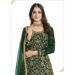 Picture of Beauteous Silk Dark Green Straight Cut Salwar Kameez