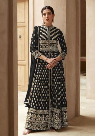 Picture of Sightly Georgette Black Anarkali Salwar Kameez