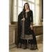 Picture of Ideal Georgette Black Straight Cut Salwar Kameez