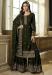 Picture of Georgette Dark Olive Green Straight Cut Salwar Kameez