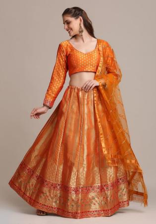 Picture of Charming Silk Sandy Brown Lehenga Choli