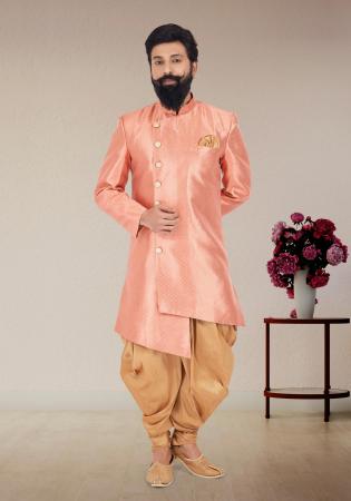 Picture of Classy Silk Light Salmon Indo Western