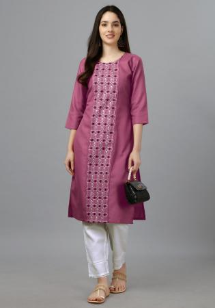 Picture of Alluring Cotton Rosy Brown Kurtis & Tunic