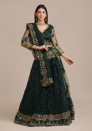 Picture of Superb Net Dark Slate Grey Lehenga Choli