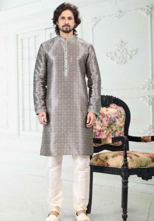 Picture of Splendid Silk Dark Grey Kurtas