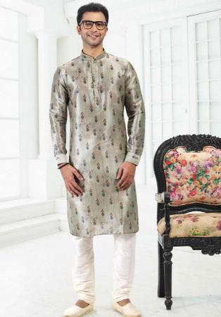 Picture of Stunning Silk Silver Kurtas