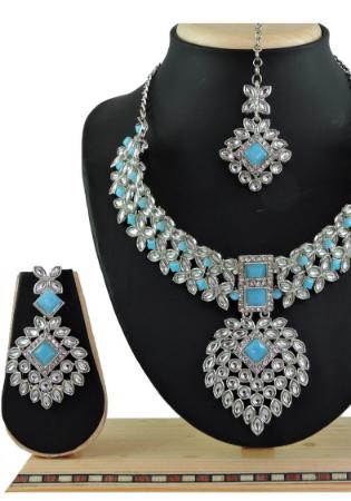 Picture of Graceful Steel Blue Necklace Set