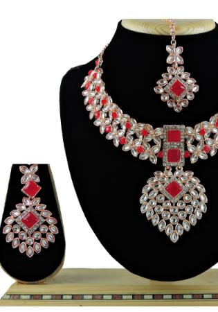 Picture of Sightly Fire Brick Necklace Set