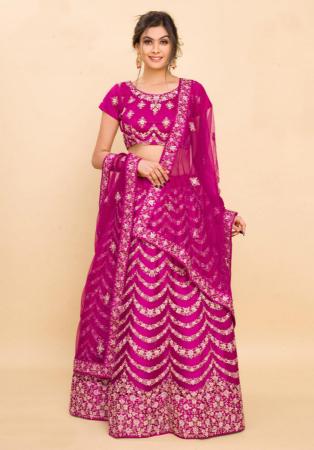 Picture of Charming Net Medium Violet Red Lehenga Choli