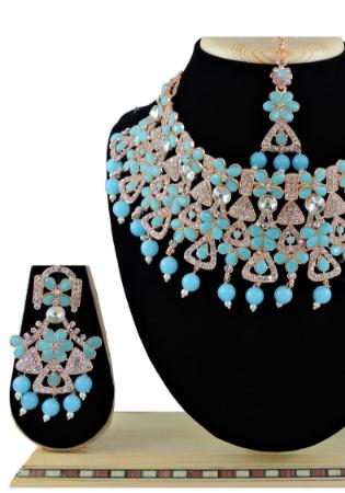 Picture of Sightly Medium Aqua Marine Necklace Set