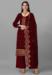 Picture of Statuesque Georgette Maroon Straight Cut Salwar Kameez