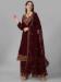 Picture of Grand Georgette Maroon Straight Cut Salwar Kameez