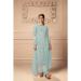 Picture of Net Dark Sea Green Straight Cut Salwar Kameez