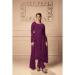 Picture of Ideal Net Purple Straight Cut Salwar Kameez