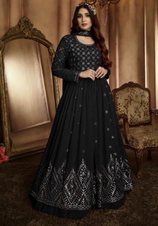 Picture of Beautiful Georgette Black Anarkali Salwar Kameez