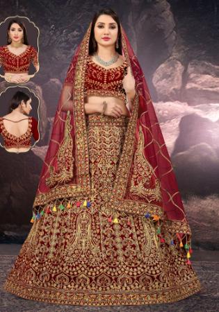 Picture of Magnificent Georgette Dark Olive Green Lehenga Choli