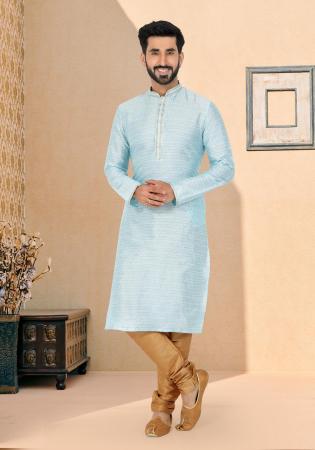 Picture of Magnificent Silk Light Steel Blue Kurtas