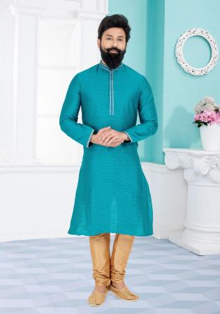 Picture of Good Looking Silk Light Sea Green Kurtas