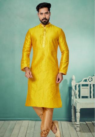 Picture of Fascinating Silk Golden Rod Kurtas