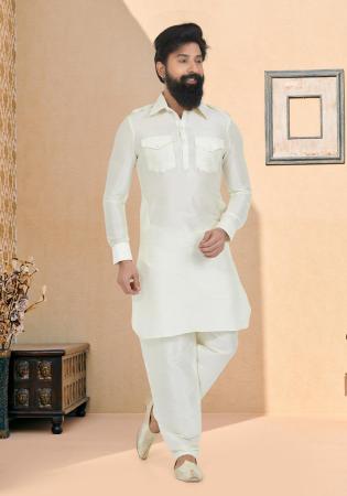 Picture of Sublime Silk Off White Kurtas