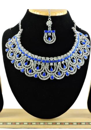 Picture of Delightful Midnight Blue Necklace Set