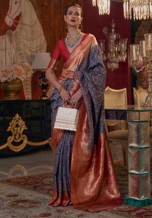 Picture of Marvelous Silk Dim Gray Saree